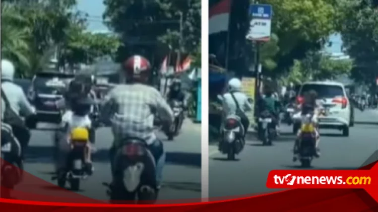 Viral Video Bocah Kendarai Sepeda Listrik Sambil Berbonceng Tiga di Jalanan yang Ramai, Bahayakan Pengguna Jalan Lainnya