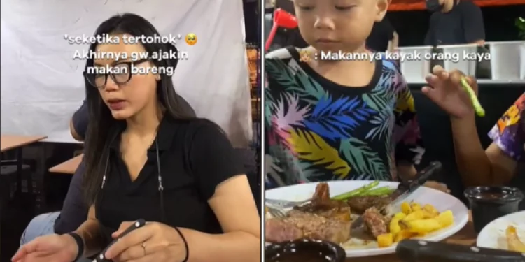 Viral Video Wanita Ajak Anak Kecil Penjual Tisu Makan Steak Bareng, Banjir Pujian