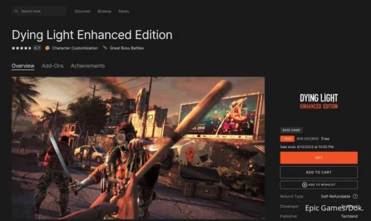Epic Games Download Game Gratis Dying Light Enhanced Edition dan Cara Klaim di EGS