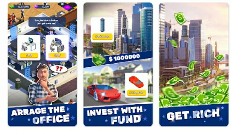 Download Idle Office Tycoon Mod Apk Unlimited Money and Gems Tinggal Klik!