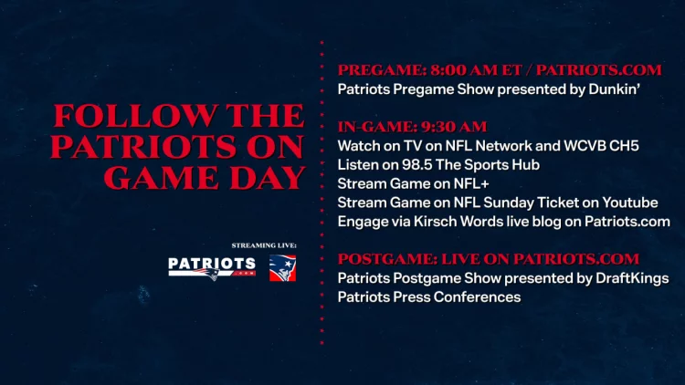 How to Watch/Listen: Patriots vs. Colts